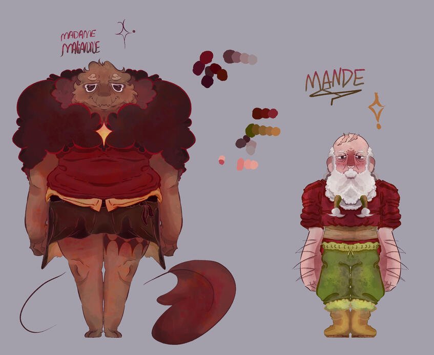 ‘Character Ref Sheet: Mailanne &amp; Mande’ Personal Project, 2025. Digital Art