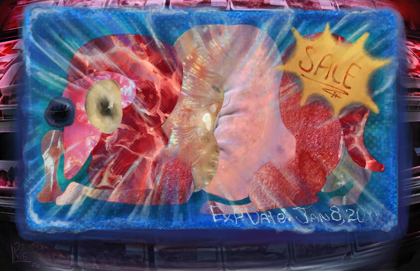 Weird Art, Creature Design, texture art, mixed media, weirdcore, body horror, cartoony style